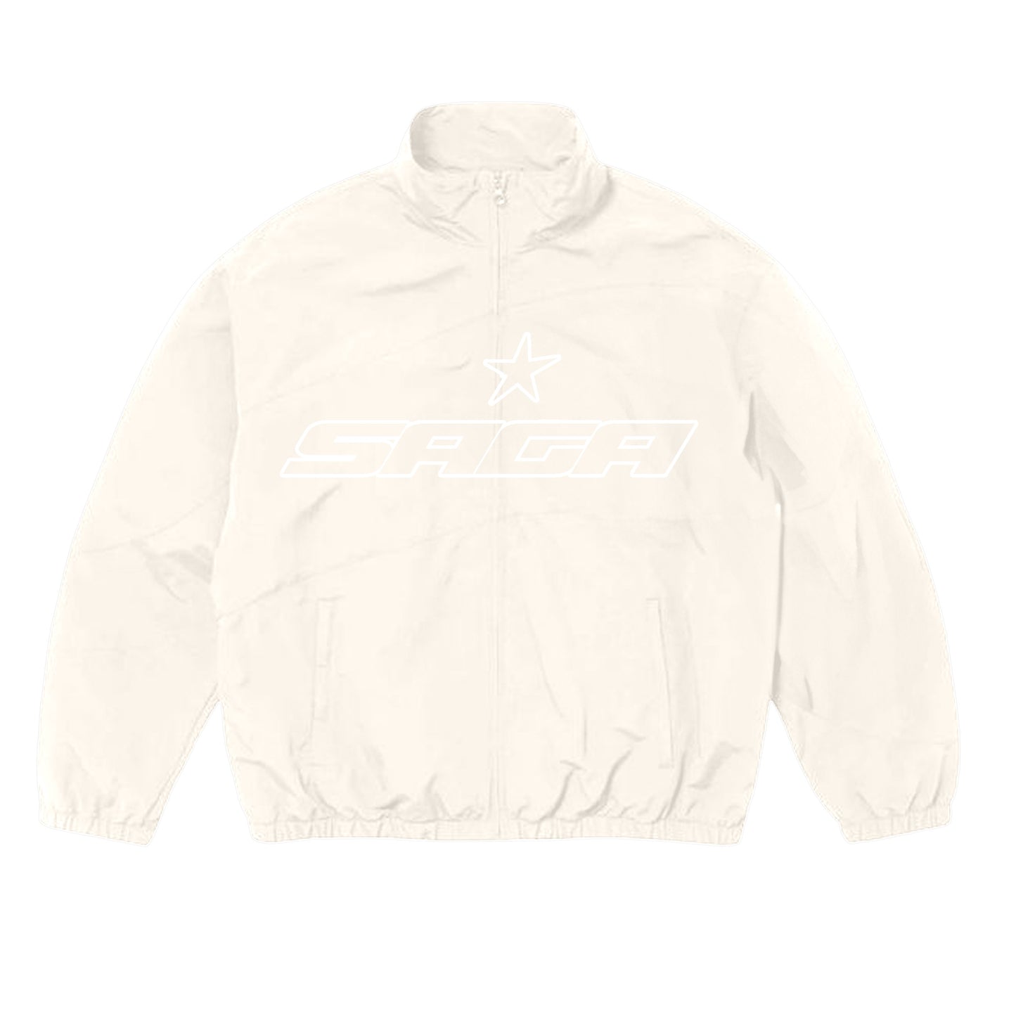 Cream Nylon Saga Zip Up