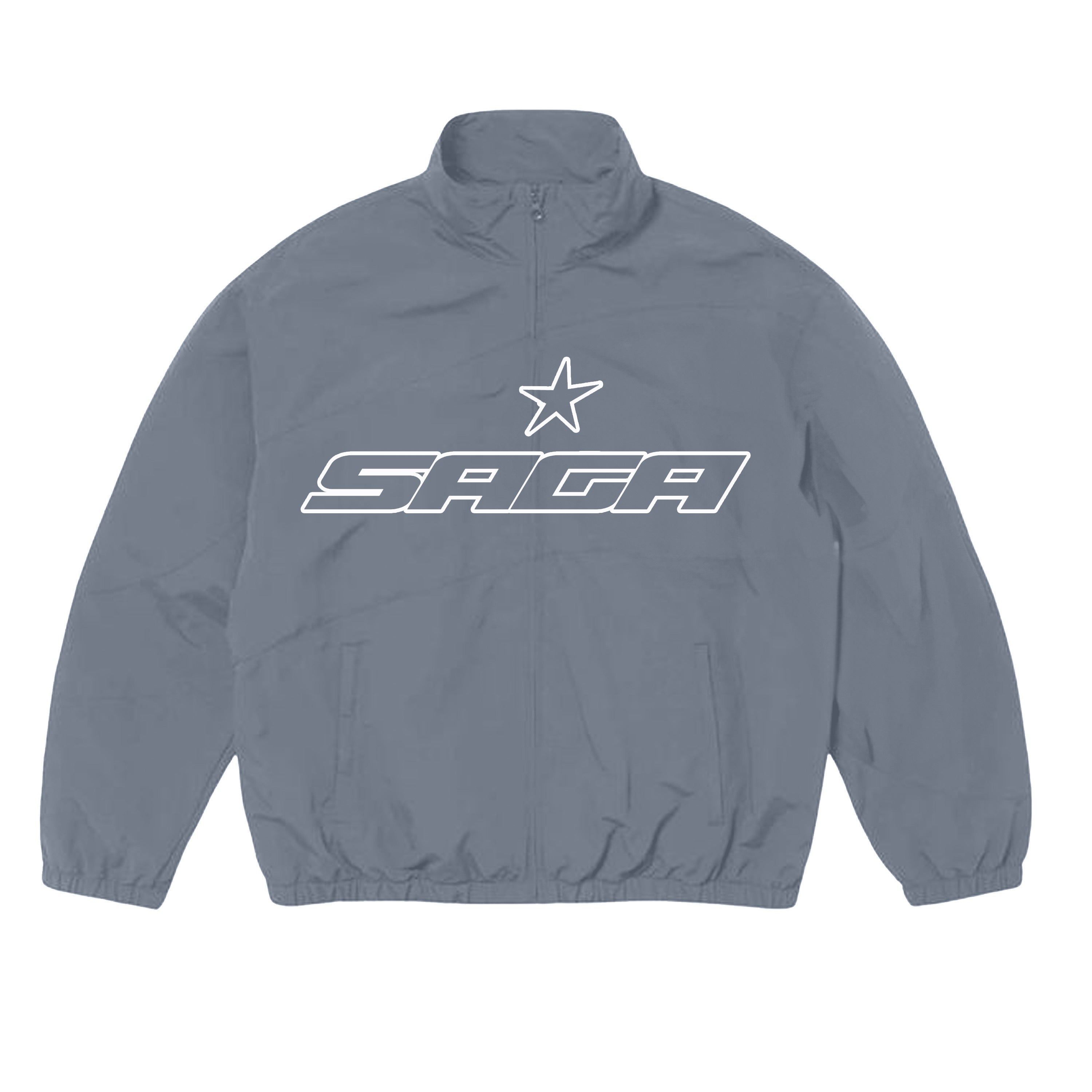 Gray Saga Nylon Zip UP