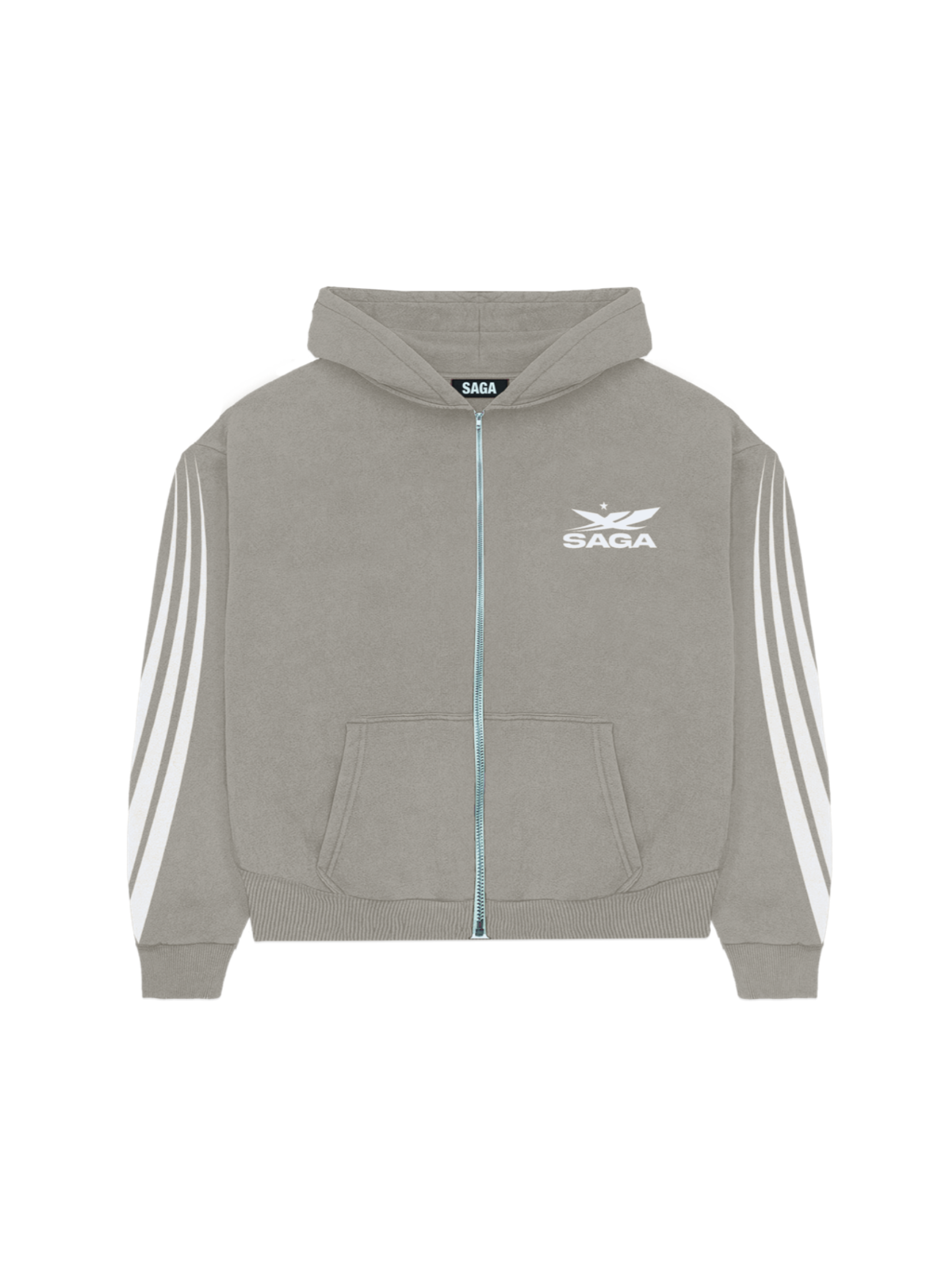 Grey Stripes Zip Up Hoodie